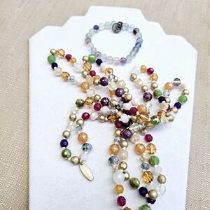 SET! Plunder Glass Bead Necklace and Glass Bead Bracelet Set